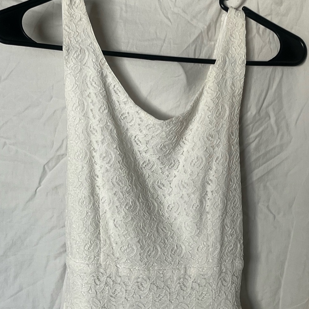 dELiA*s White Sheath Wedding Dress Sleeveless Scoop Neck